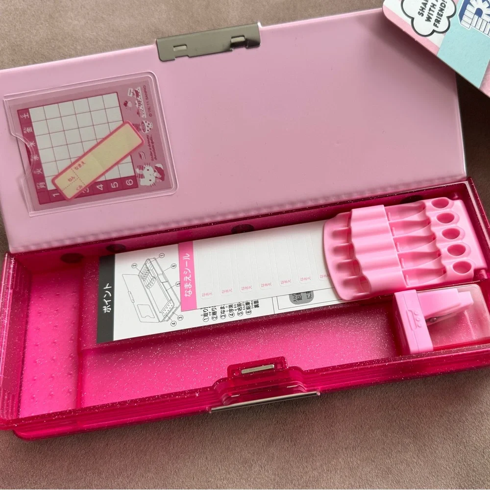 Hello Kitty pencil case and pencils from Japan 2010-2012 plus Pez dispenser new